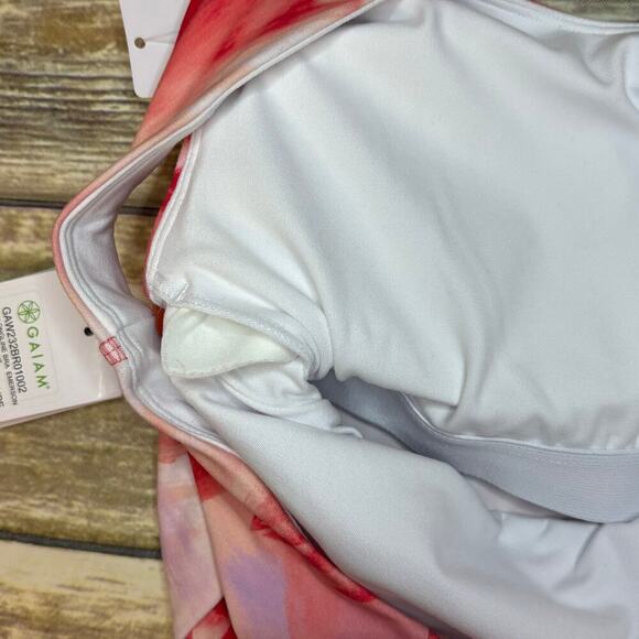 NWT Gaiam Flow Longline Sports Bra Bright Canteloupe Sz S - Picture 6 of 9